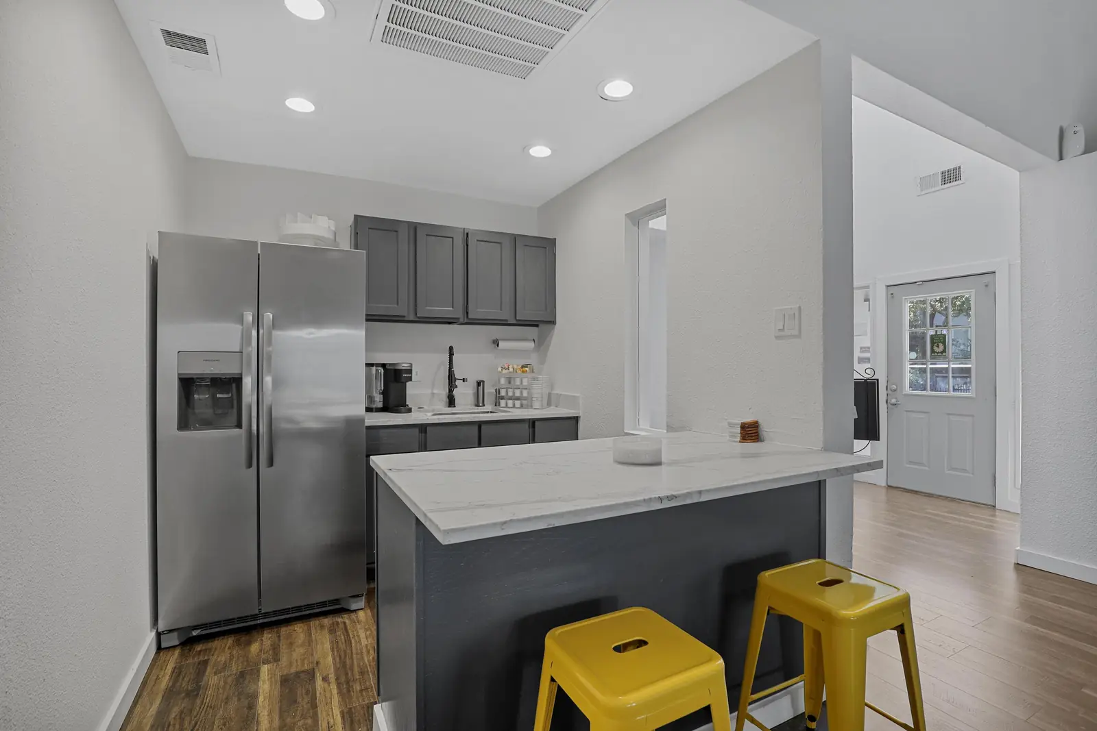Community clubhouse kitchen with island seating