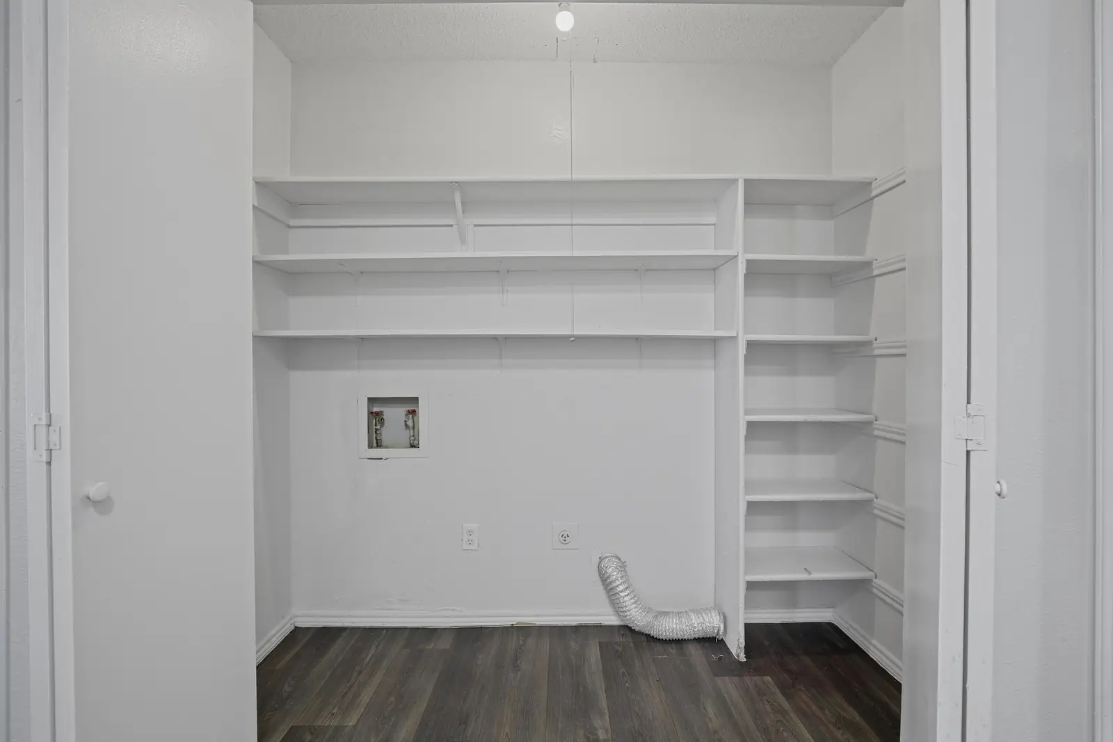 Walk-in closet with double hanging rods