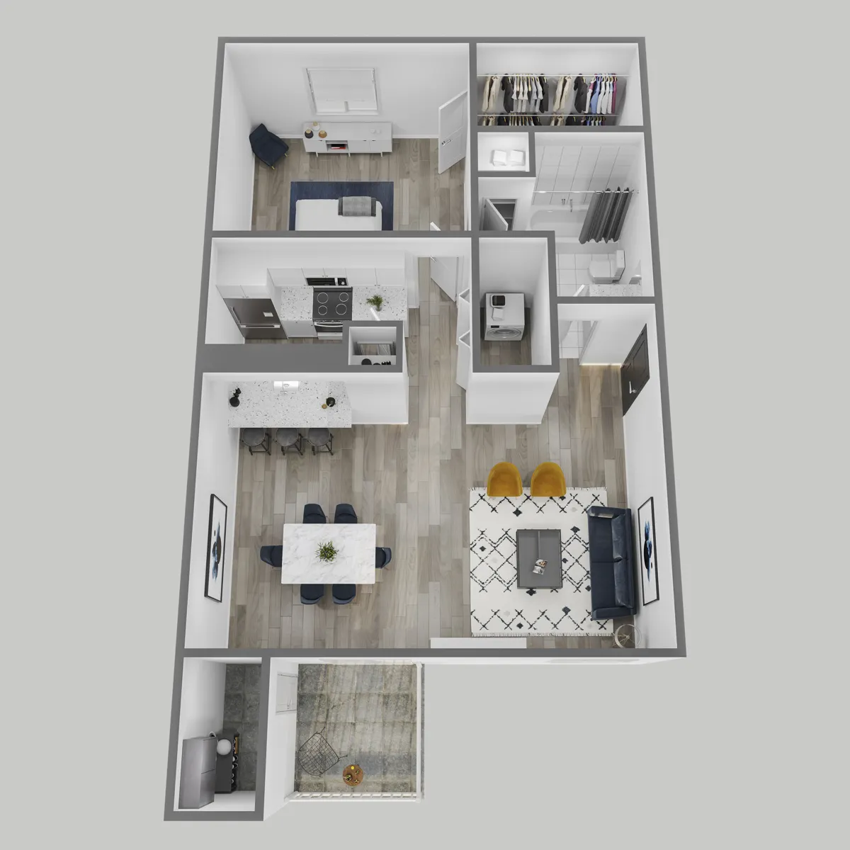 Village Oaks One Bedroom Floor Plan
