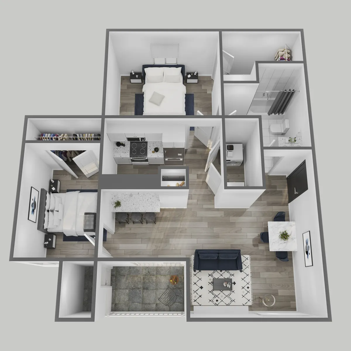 Village Oaks Premium Two Bedroom Floor Plan
